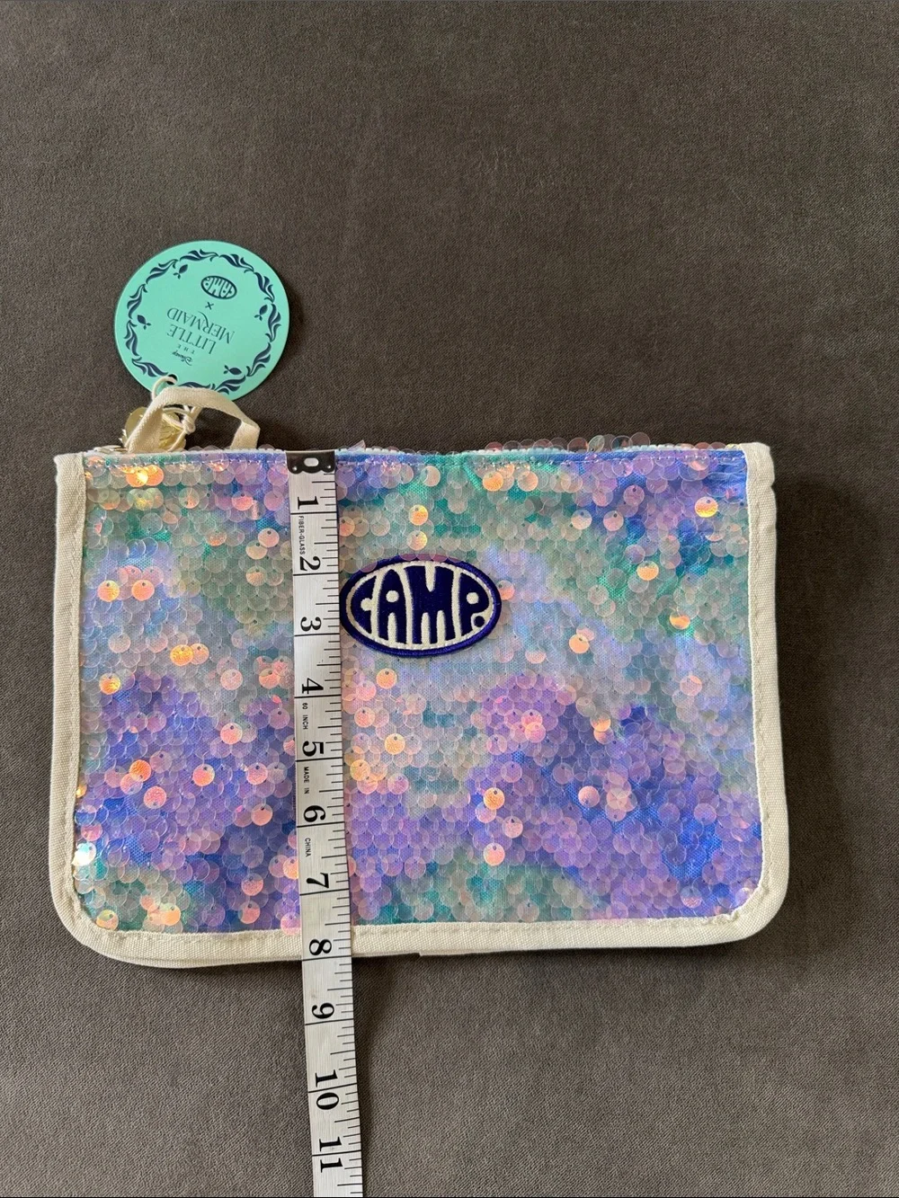 Disney The Little Mermaid x CAMP Sequined Kids Zipper Clutch Pouch Bag RARE NWT